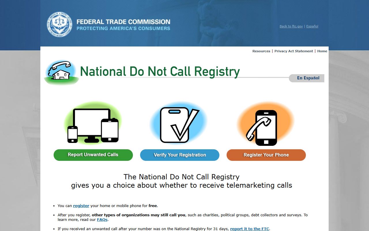 Chapel Hill phone codes FTC Do Not Call Registry