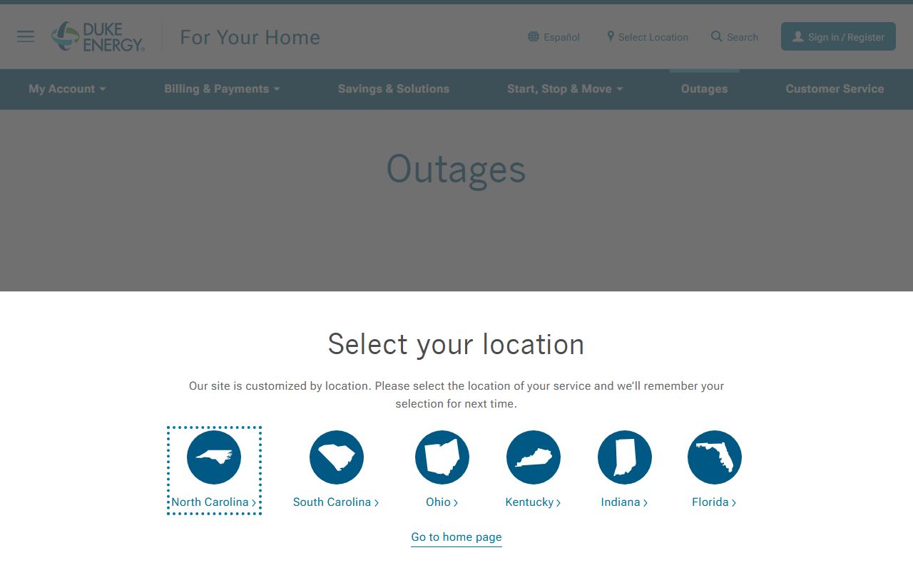 Chapel Hill phone numbers Duke Energy outage page